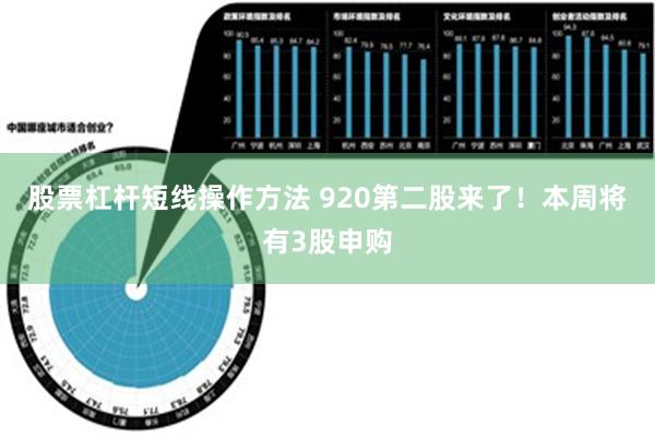 股票杠杆短线操作方法 920第二股来了！本周将有3股申购