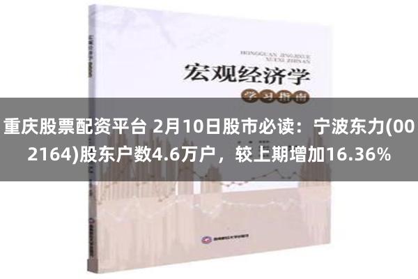 重庆股票配资平台 2月10日股市必读：宁波东力(002164)股东户数4.6万户，较上期增加16.36%